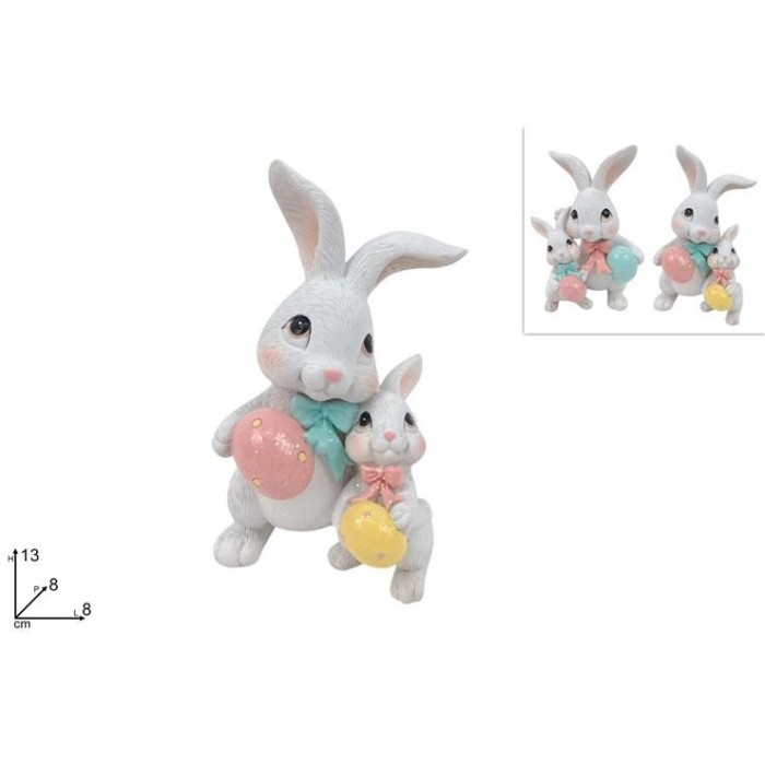 CONIGLI 13CM C 2 UOVA 2ASS